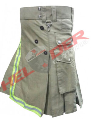 Khaki Firefighter Cargo Utility Kilt – alternate view