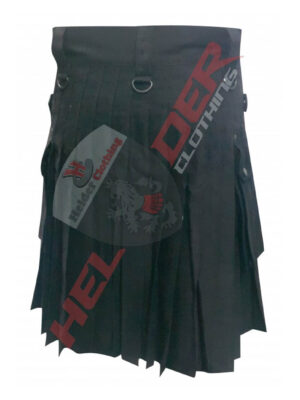 Leather Straps Cargo Utility Kilt – alternate view