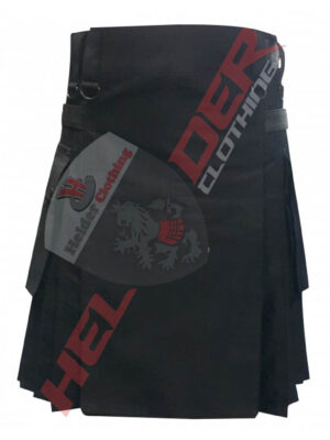 Leather Straps Cargo Utility Kilt