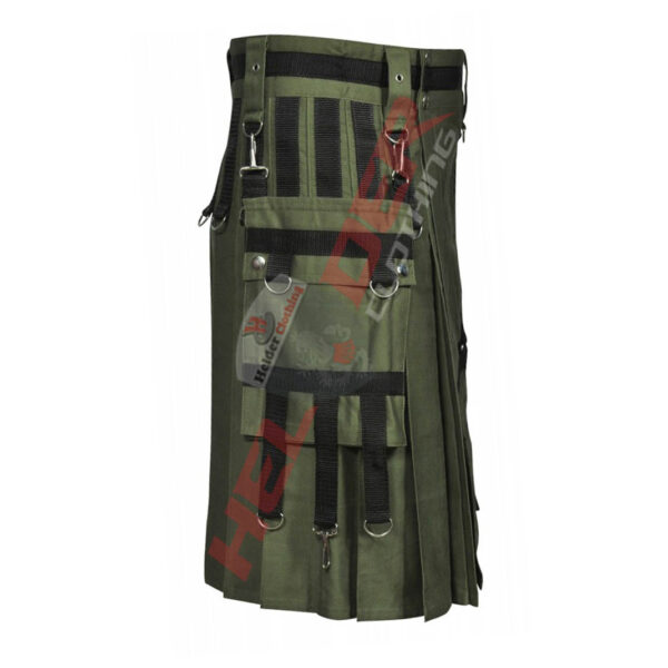 Olive Green Anwaar Cargo Utility Kilt — image 2