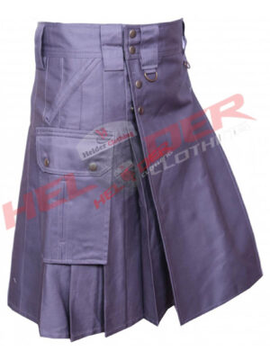 Purple 4 Pockets Detachable Apron Cargo Utility Kilt – alternate view
