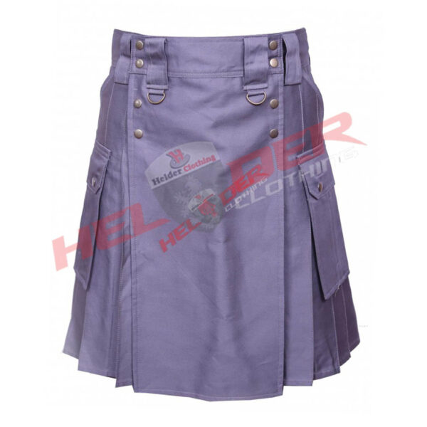 Purple 4 Pockets Detachable Apron Cargo Utility Kilt — image 1