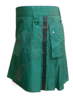Sea Green Velcro Cargo Utility Kilt – alternate view