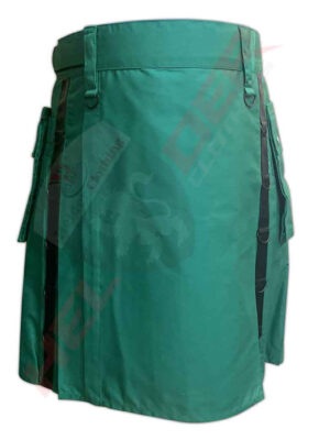 Sea Green Velcro Cargo Utility Kilt