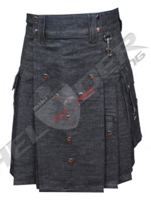 Front Buttons Cargo Utility Kilt