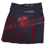 Burgundy Velvet Cargo Hybrid Utility Kilt