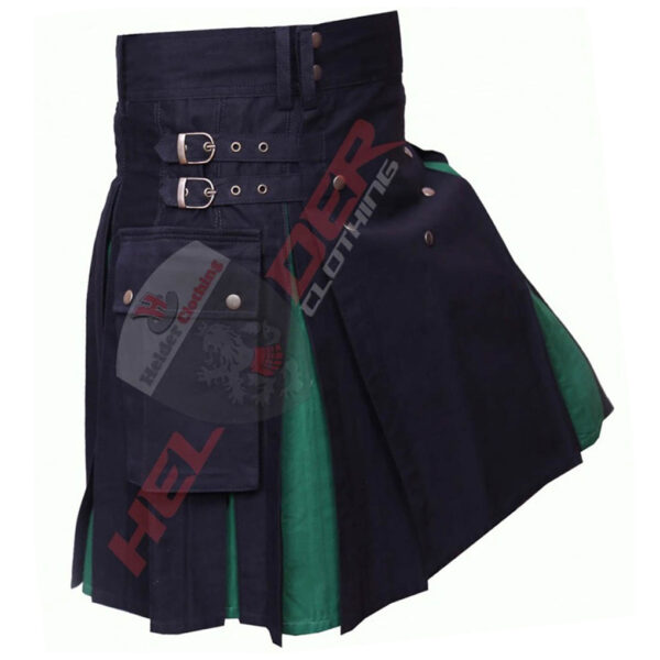 Green & Black Cargo Hybrid Utility Kilt