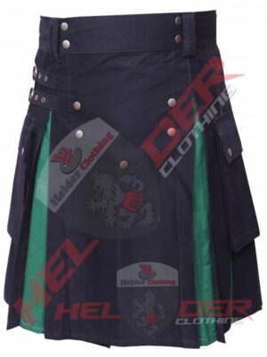 Green & Black Cargo Hybrid Utility Kilt