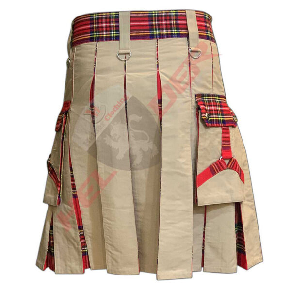 Khaki Cargo Hybrid Utility Kilt