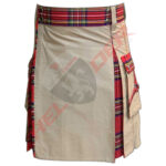 Khaki Cargo Hybrid Utility Kilt