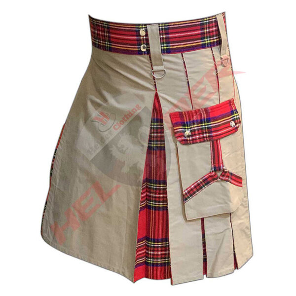 Khaki Cargo Hybrid Utility Kilt