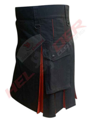 Velkro Red Utility Kilt – alternate view