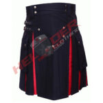 Black & Red Cargo Hybrid Utility Kilt