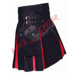 Black & Red Cargo Hybrid Utility Kilt