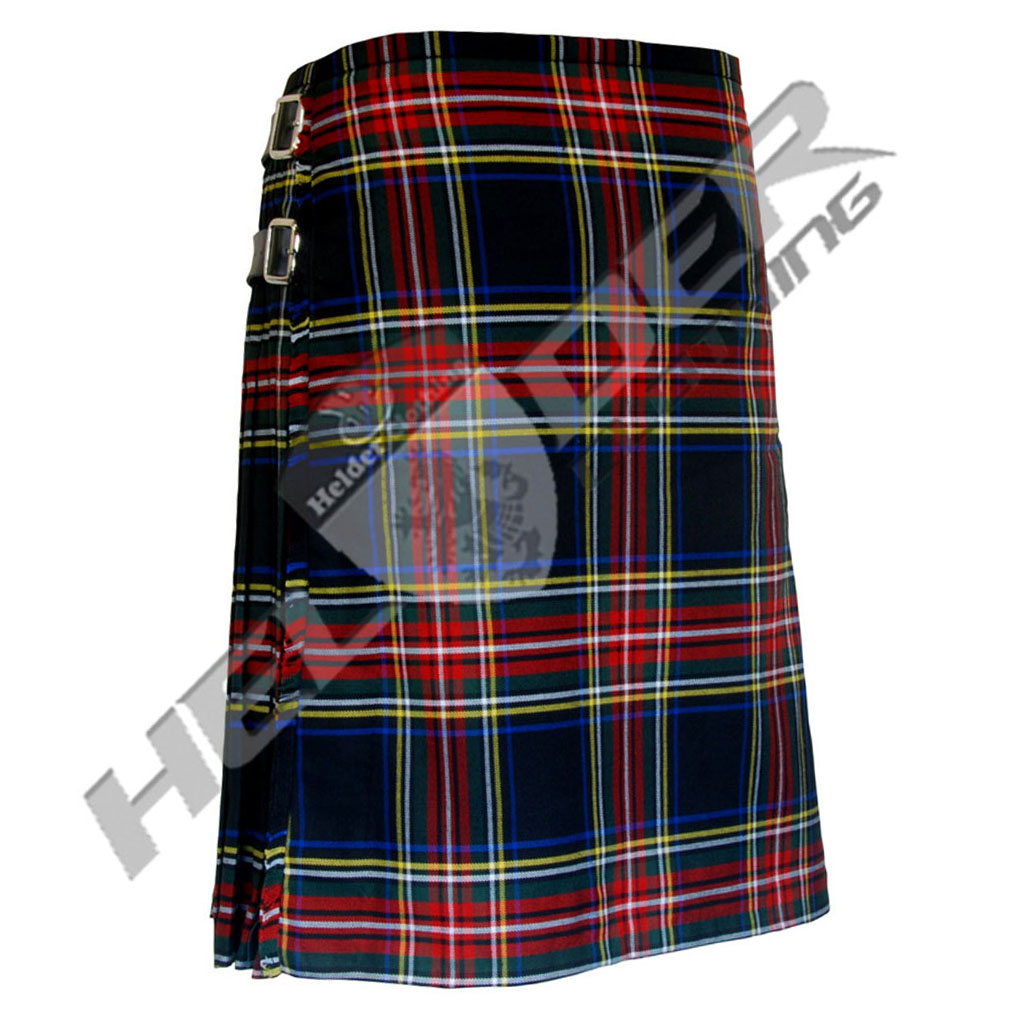 Black Stewart 8 Yard Kilts