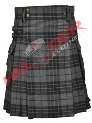 Grey Watch Tartan Cargo Utility Kilt