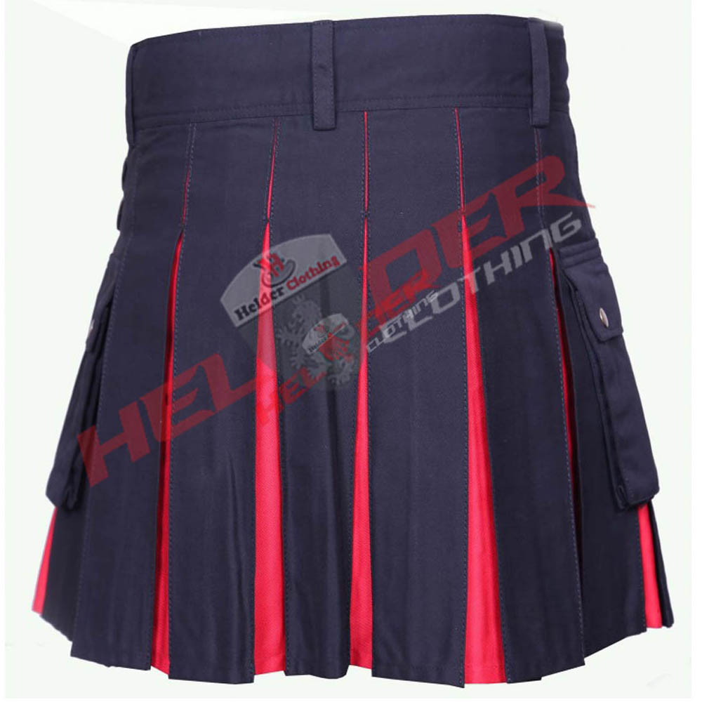 Women's Red Hybrid Cargo Utility Kilt