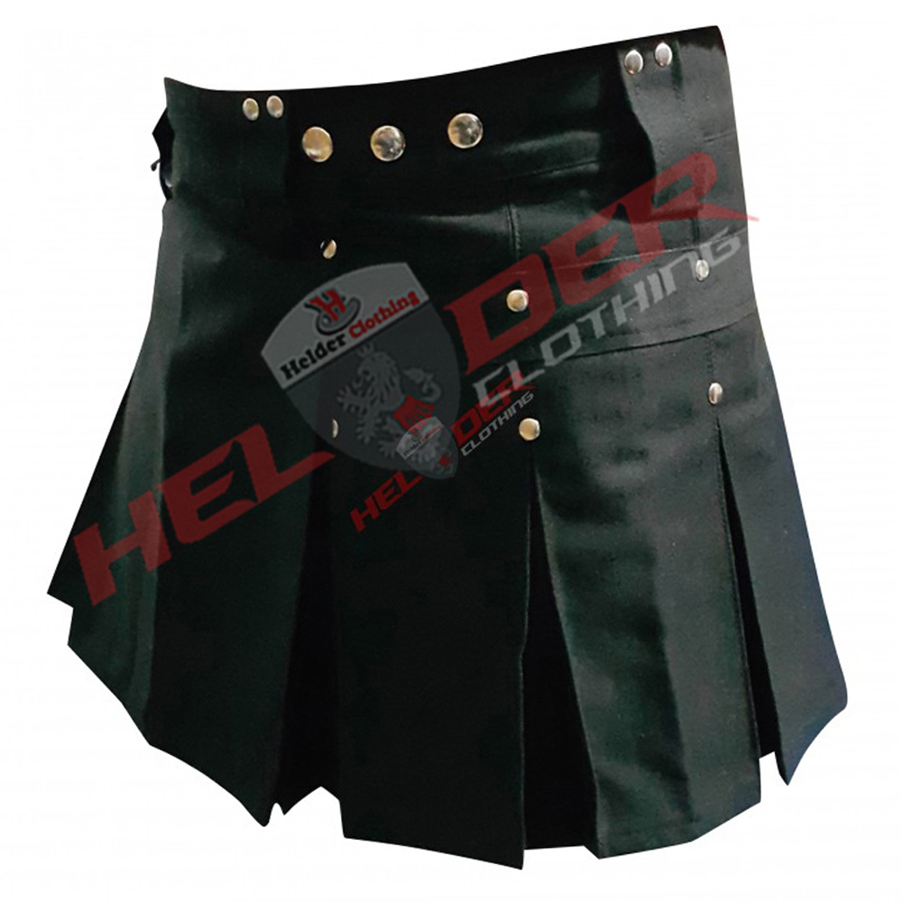 Black Cargo Women Utility Kilt