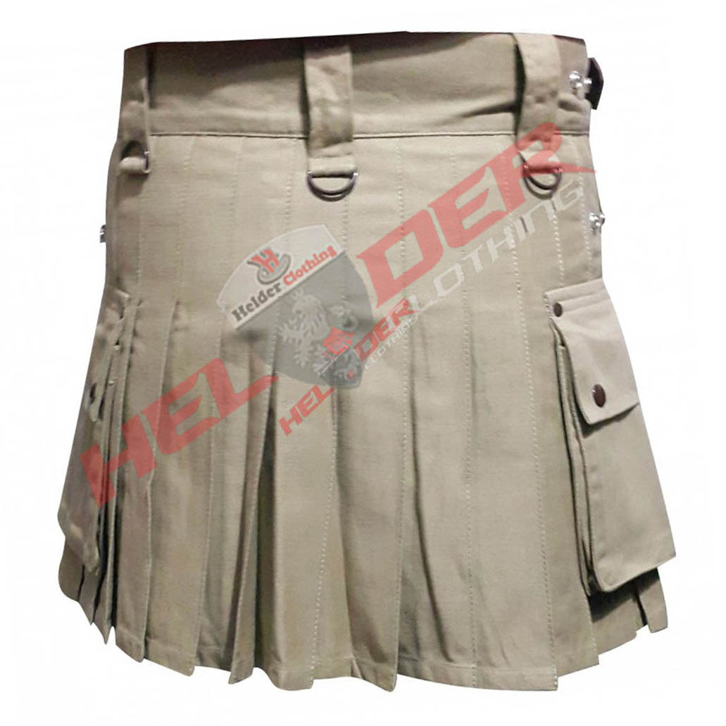 Leather Straps Women Cargo Utility Kilt