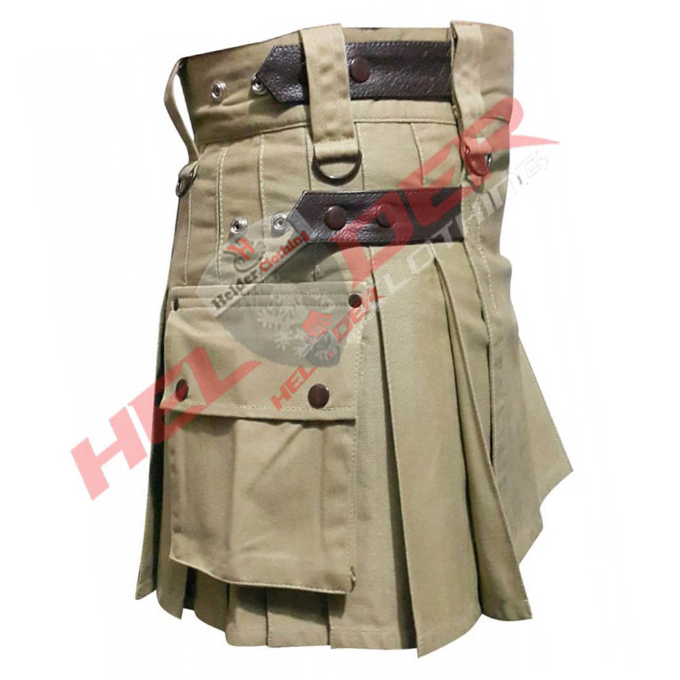 Leather Straps Women Cargo Utility Kilt