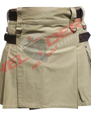 Leather Straps Women Cargo Utility Kilt
